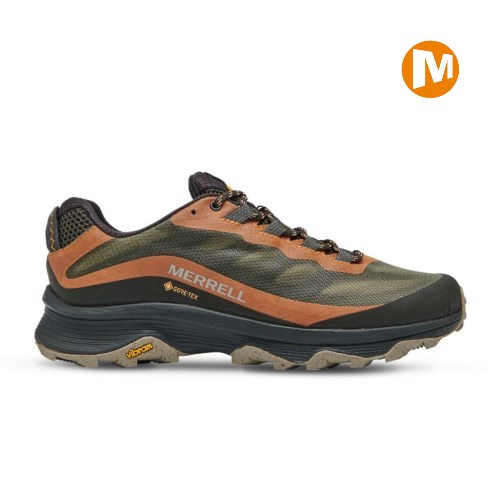 Merrell Moab Speed GORE-TEX Sneaker Herren Olivgrün/Orange [DE-BVXLA]